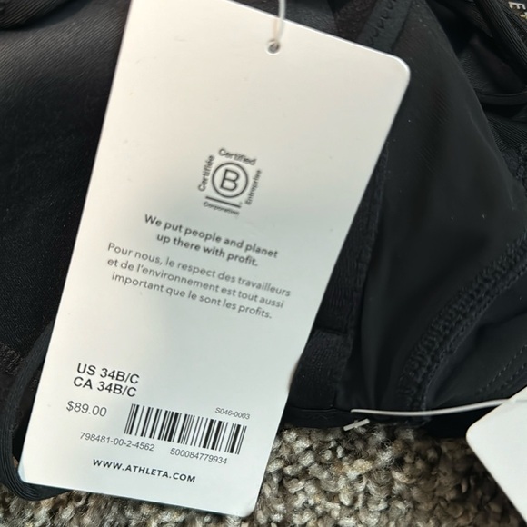 NWT! Athleta Black Hampton Bra Cup Tankini Top  - Multiple Sizes💙 - Picture 8 of 8